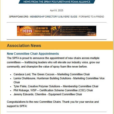 SprayFoam Pro Newsletter 4-9-25