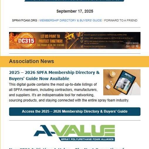 9-17-25 SprayFoam Pro Newsletter